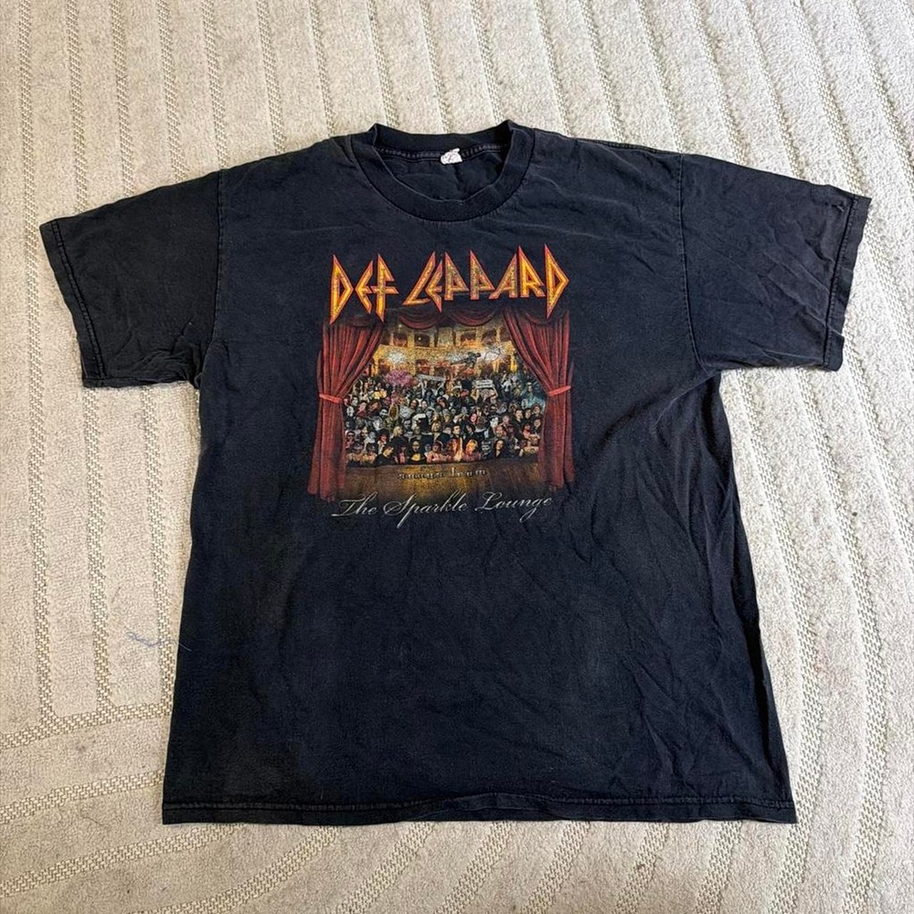 VTG 2008 Def Leppard The Sparkle Lounge Tour 1999 black t-shirt size L Rock Punk